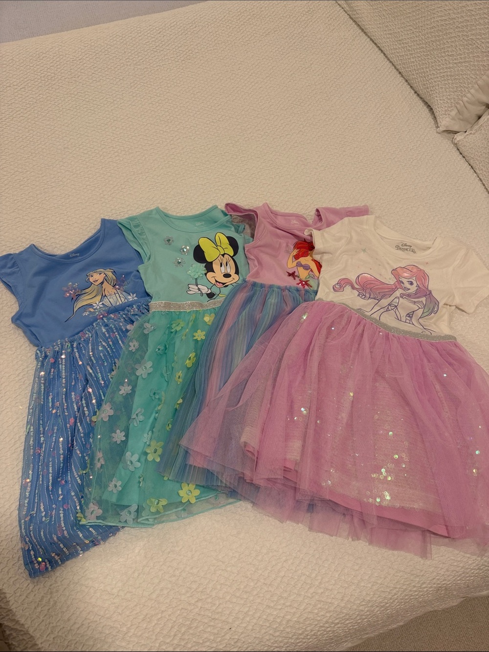 Disney Girls' Dress Set in Blue, Teal, Purple, Pink